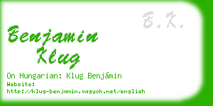 benjamin klug business card