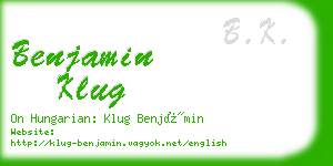 benjamin klug business card